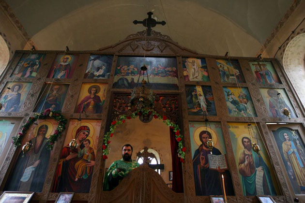 An Orthodox priest attends a celebration of Saint Ivan Rilski