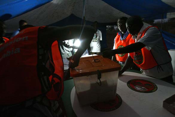 Zambian electoral officials