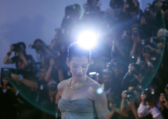 Actress Anne Hathaway at Venice film festival