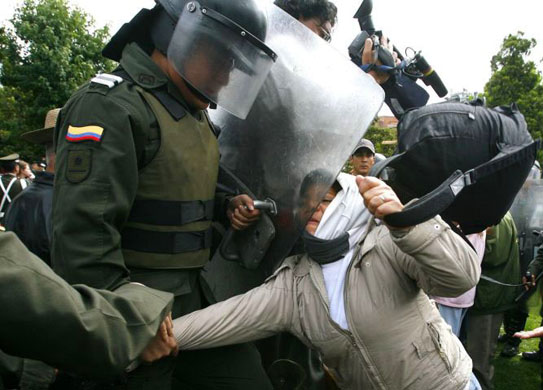 demonstration against the government in Bogota 