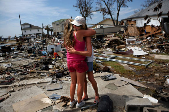 Aftermath of hurricane ike in galveston