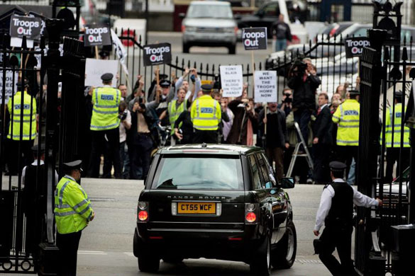The convoy leaves Downing Street