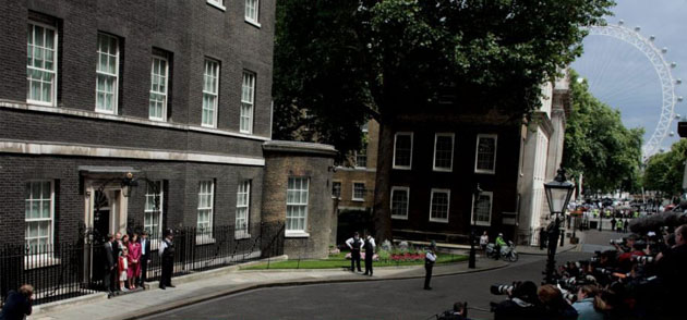 Mr Blair and his pose for a photograph