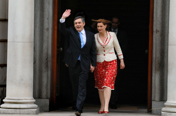 Gordon Brown departing the Treasury