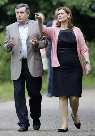 2008, Trowse, UK: Gordon Brown and his wife Sarah walk through Whitlingham Country Park