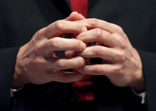 David Cameron hands