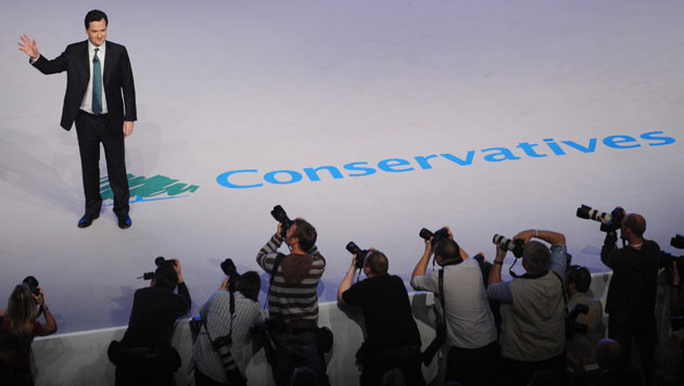 George Osborne leaves stage