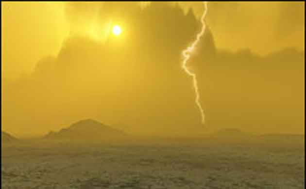 Artist impression of lightning on Venus