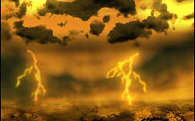 Artist impression of lightning on Venus