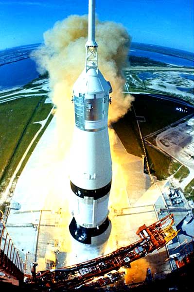 Apollo 11 takes off