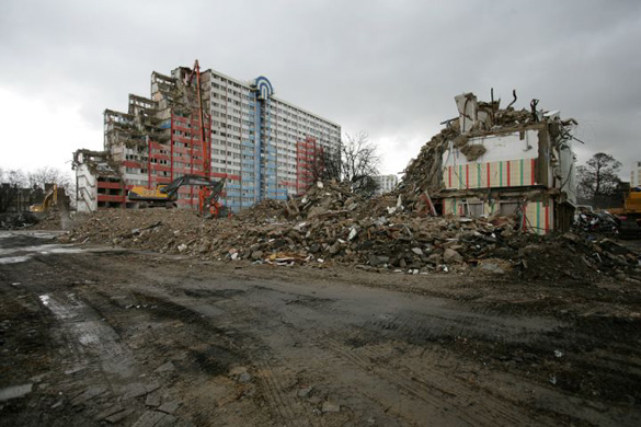 Barking and Dagenham council housing estate being demolished