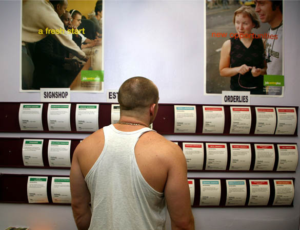 Dean, looking for work in the prison job centre