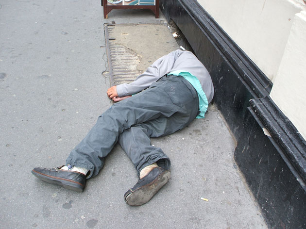 Homeless man near British museum