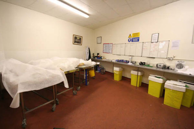 The embalming room