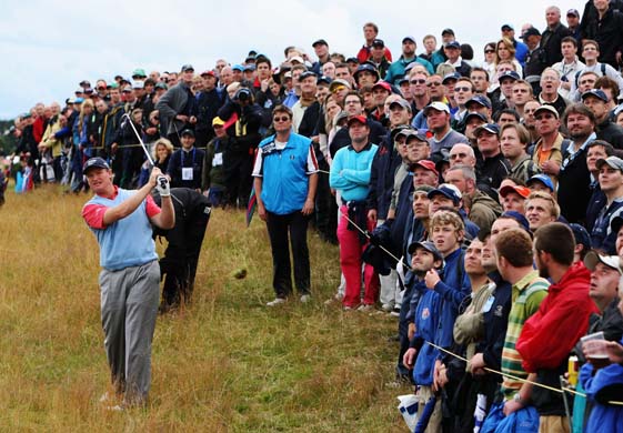 Ernie Els plays a shot