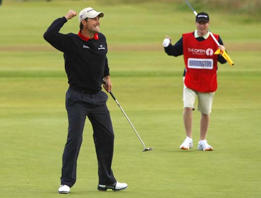 Padraig Harrington reacts as he wins