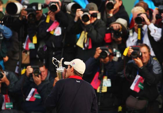 Padraig Hamilton with the Claret Jug