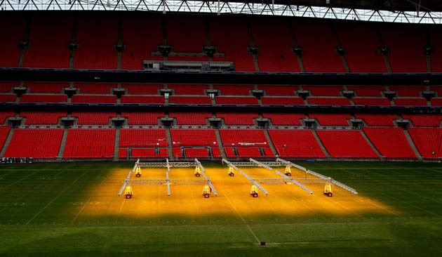 Wembley turf regenerating lights