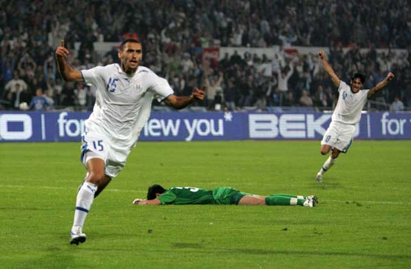 Israel celebrate a second goal