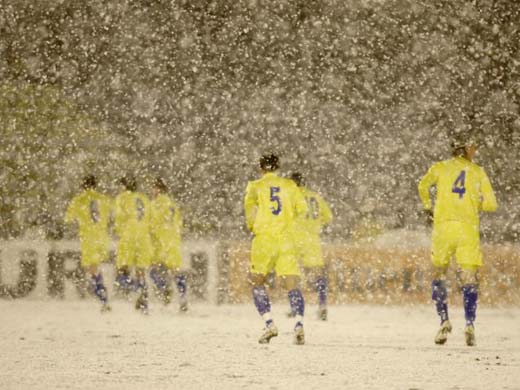 Snow prevents a match in Belgrade