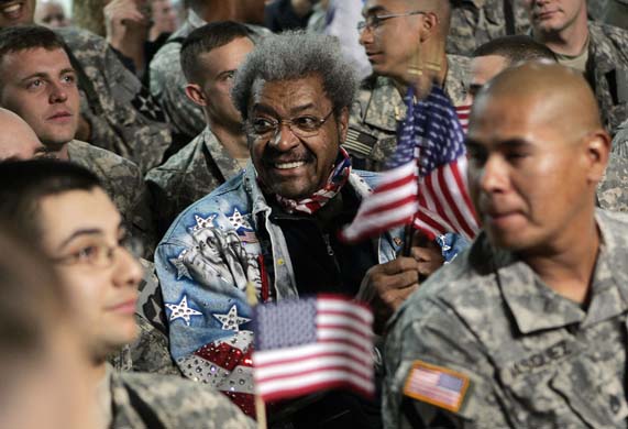 Don King with soldiers