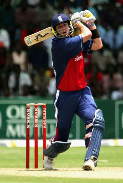 Pietersen hits out during his first one day series for England against Zimbabwe in Harare