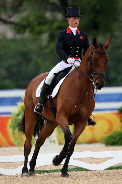 Daisy Dick of Great Britain and Spring Along perform their Dressage Test during the Equestrian event in Hong Kong 