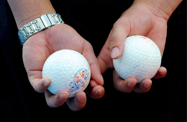 A ballboy at a hockey match