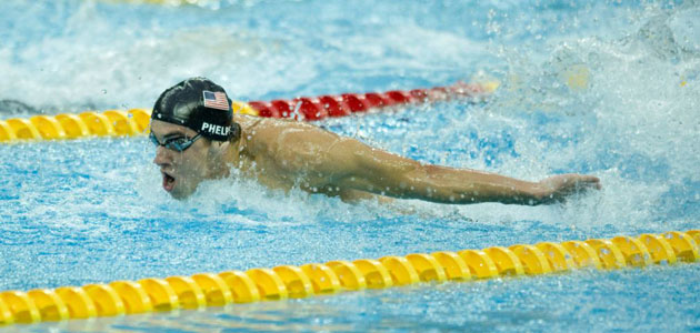 Phelps competes in the 4 x 100m mens relay