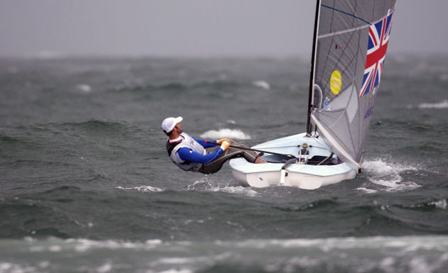 Ben Ainslie on his way to winning his third Olympic Gold medal 