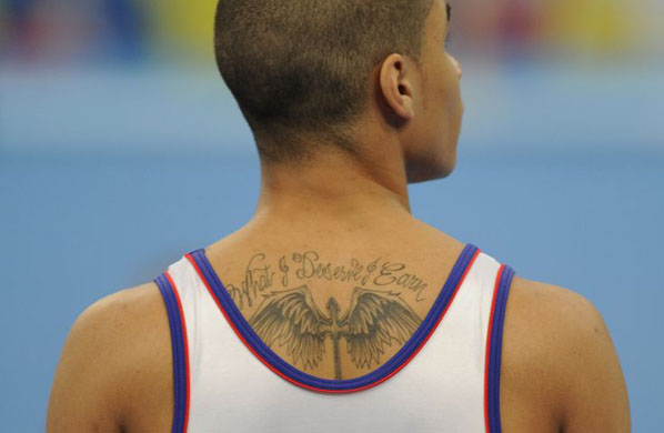 Louis Smith of Great Britain during the mens gymnastics qualifyer