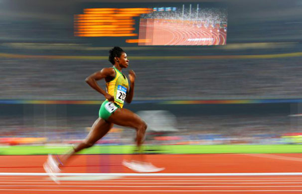 200 Olympics: Jamaica's Melaine Walker competes in the women's 400m hurdles
