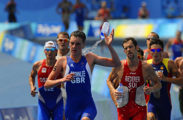 throwing a bottle of water away