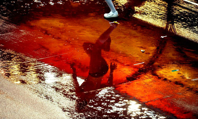 reflection in water during high jump