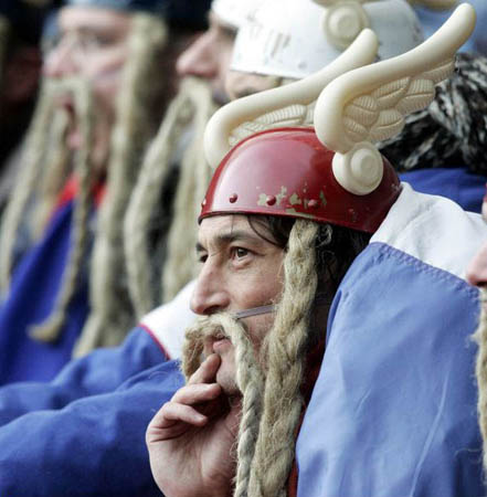 A French fan during the Scotland v France RBS Six Nations Championship at Murrayfield