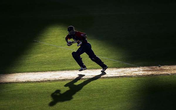 England's Kevin Pietersen sets off for a run during the Twenty20 cricket match