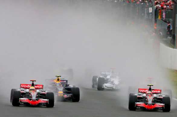 The first corner of the race