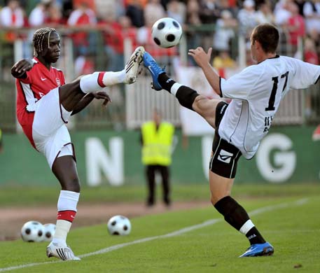 Bacary Sagna of Arsenal in action