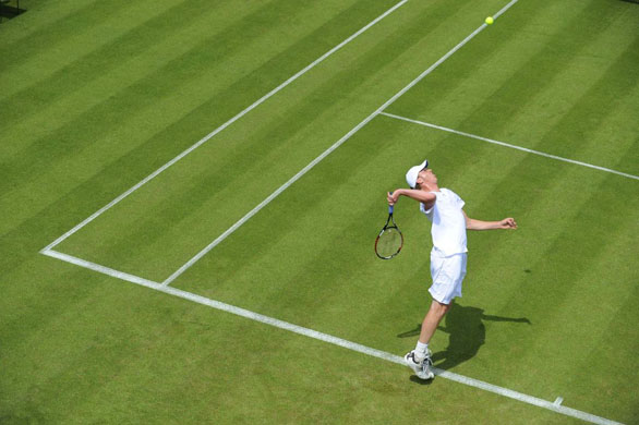 Sam Querrey of USA serving