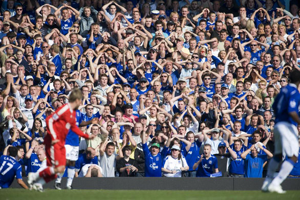 Everton fans during the Liverpool derby
