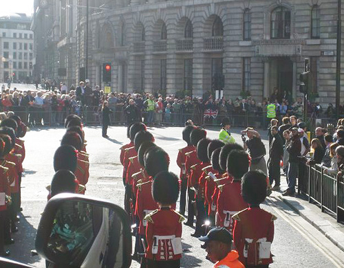 Guards lead the parade