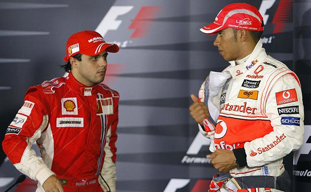 Felipe Massa and Lewis Hamilton