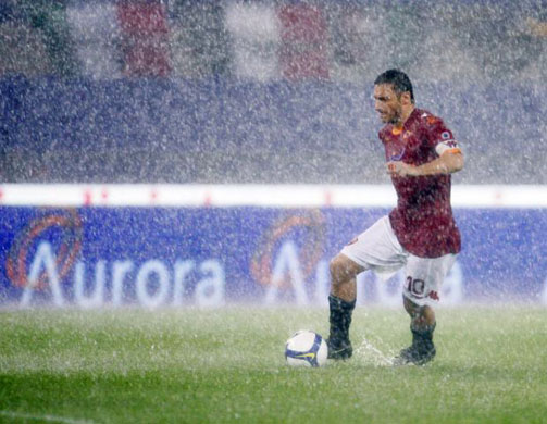 Francesco Totti in the rain