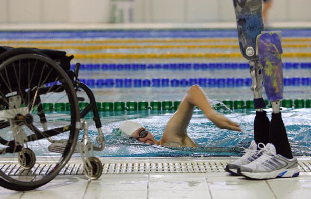 September 4 2008: Republic of Ireland's Darragh McDonald during training at the National Aquatics Centre