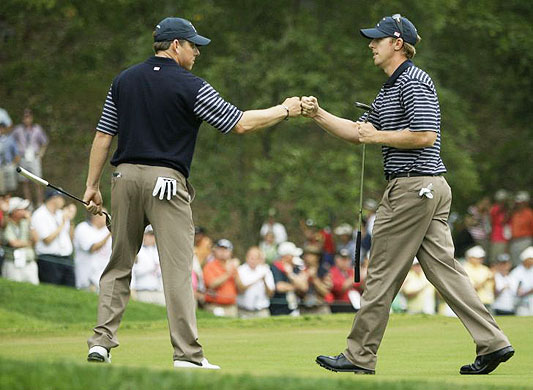 Justin Leonard and Hunter Mahan