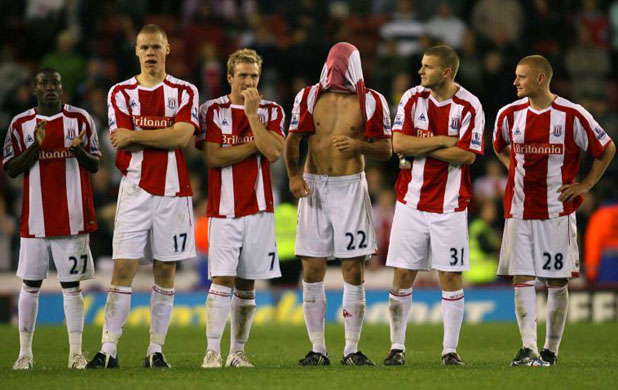 Stoke City's Lewis Buxton can't bear to look during their penalty shoot-out against Reading in their Carling cup match 