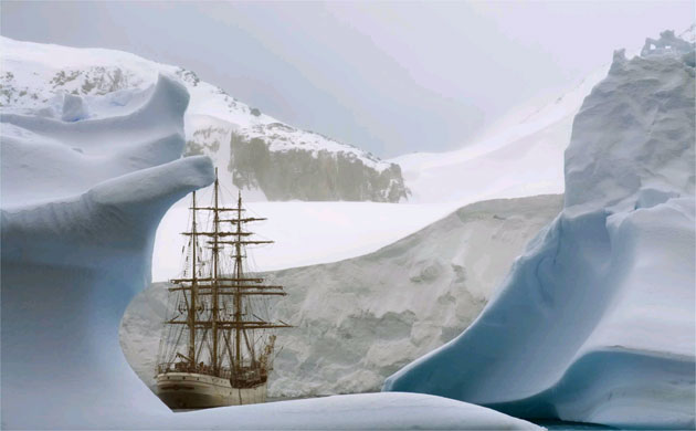 The barque ‘Europa’, Antarctica.  Rene Koster, Netherlands. Runner-up, Iconic Portfolio category Travel Photographer of the Year 2006 