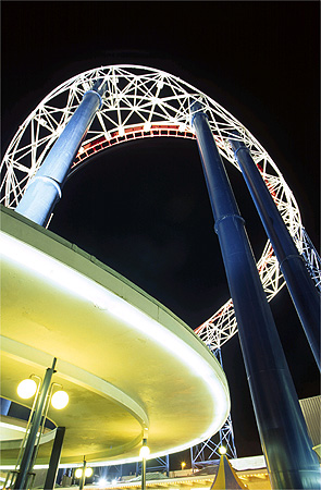 The roller coaster at the Pleasure Beach at Blackpool, UK