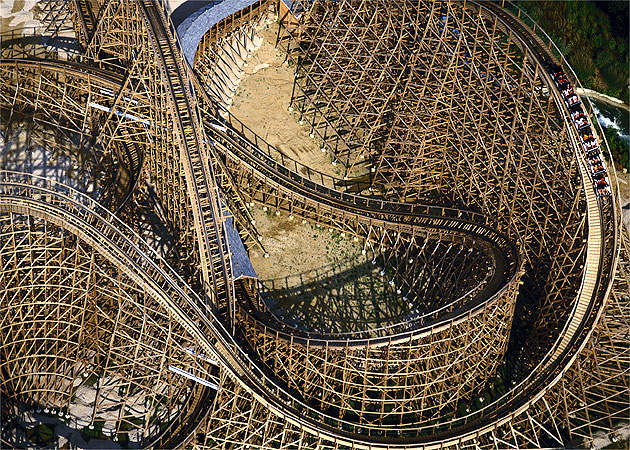 The Roar roller coaster at Six Flags Marine Park in Vallejo, California, USA