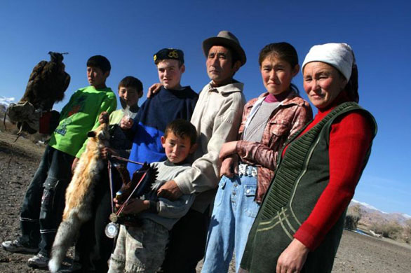 Dexter Plett with a local family